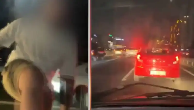 Trafik Magandası Flaş Görüntülerle Paniğe Neden Oldu